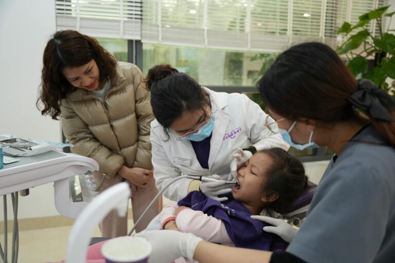 Bright and welcoming pediatric dental clinic with child-friendly design