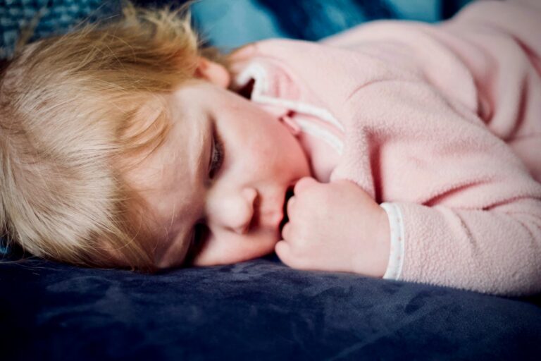 Child grinding teeth while sleeping at night